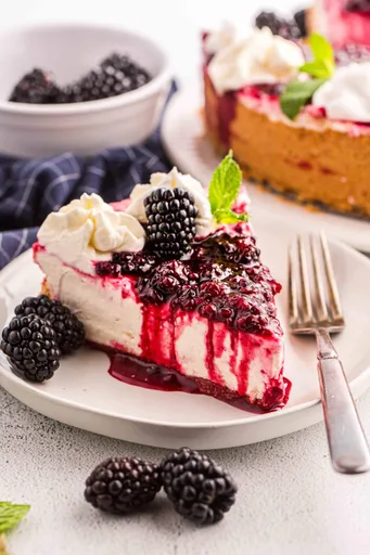 Tarta de queso con moras sin horno