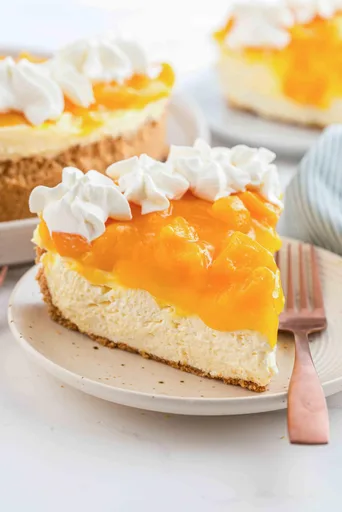 Tarta de queso con melocotón sin horno