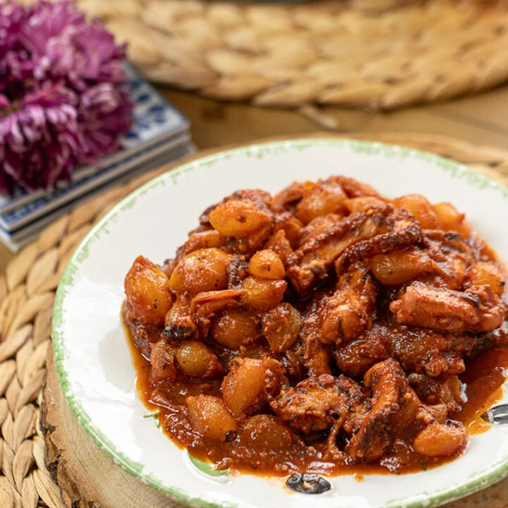 Greek Octopus Stew with Pearl Onions (Stifado)