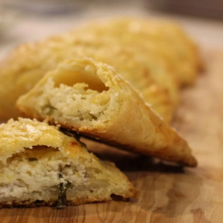 Tiropitakia Kourou (Greek Cheese Pies with Yogurt Dough)