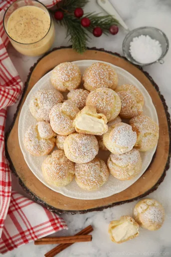 Eggnog Cream Puffs