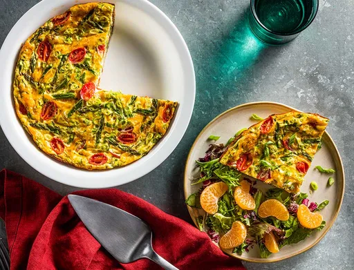 Quiche de espárragos y tomate sin corteza