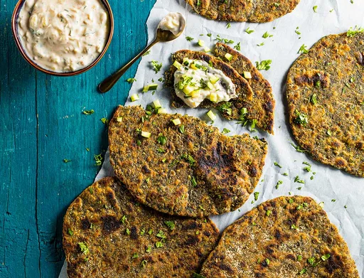 Whole-Wheat Spinach Parathas