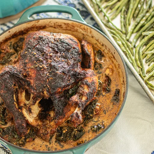 Pollo entero asado en salsa cremosa cásate conmigo