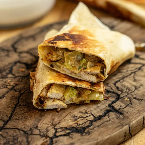 Wrap Crujiente de Shawarma de Pollo