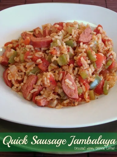 Jambalaya rápida de salchicha