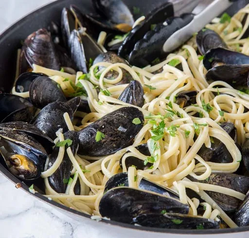 Linguine con mejillones