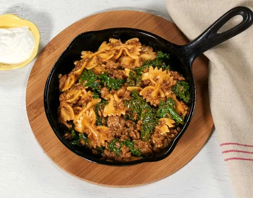 Pasta vegetariana con col rizada