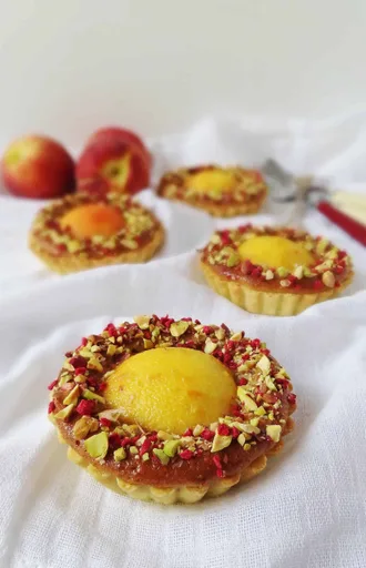 Peach, Pistachio & Rose Tarts