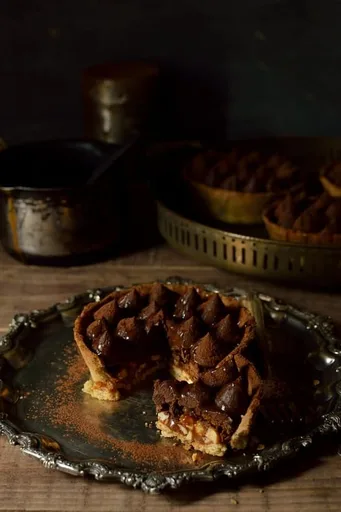 Chocolate, Salted Caramel And Hazelnut Tarts