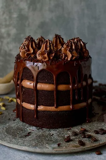 Chocolate Coffee Cardamom Layer Cake