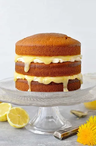 Vegan Lemon Curd Layer Cake
