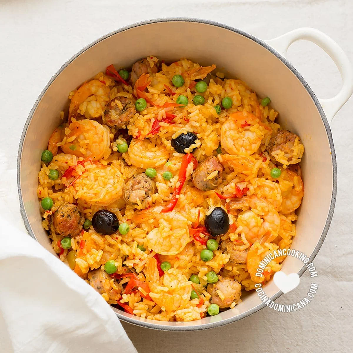 Dominican "Paella" [Video+Recipe] Yellow Rice with Shrimp