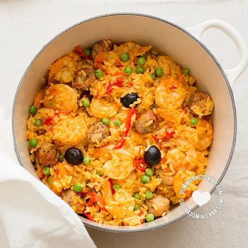 "Paella" Dominicana [Vídeo+Receta] Arroz Amarillo con Camarones
