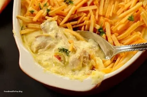 Chicken Fricassée with Shoestring Potatoes