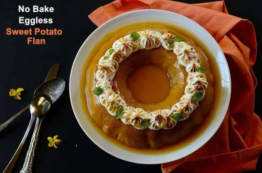 Flan de boniato sin huevo y sin horno