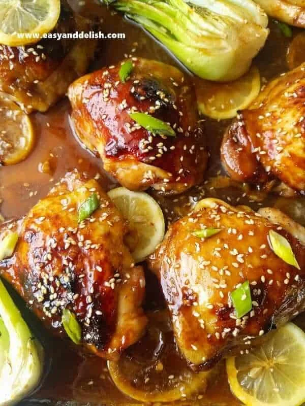 One Sheet Pan Honey Soy Chicken with Bok Choi