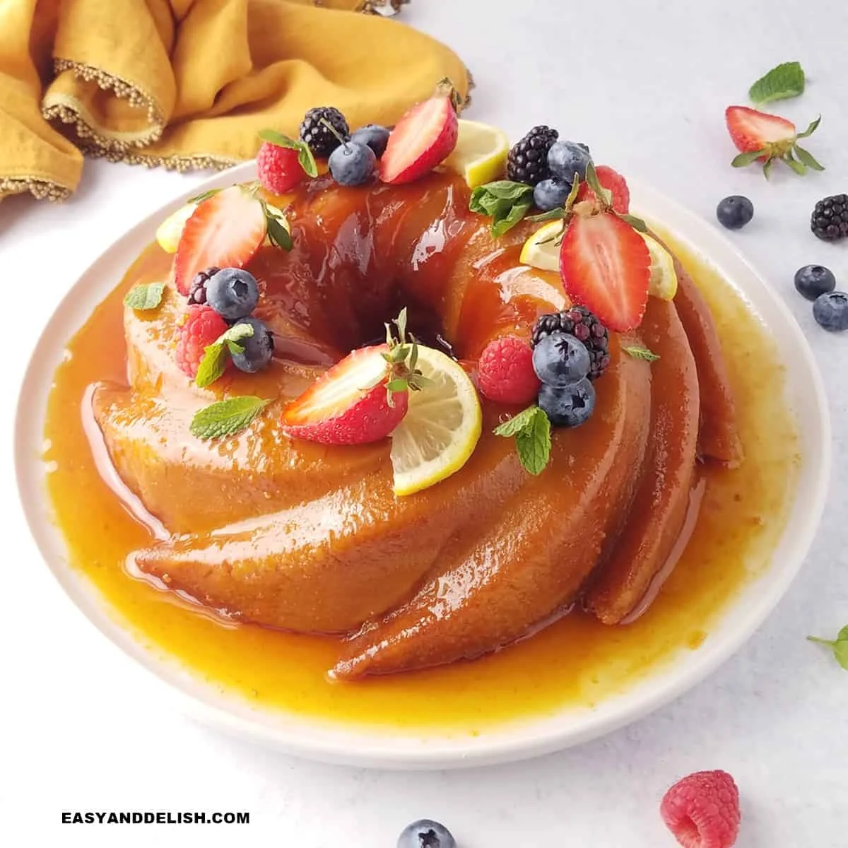 Sourdough Bread Pudding with Caramel Sauce