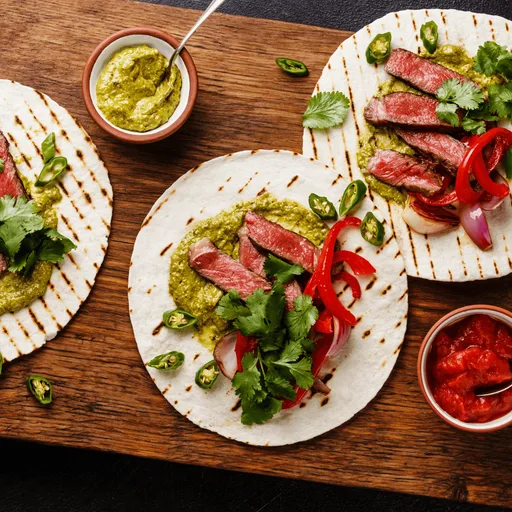 Tacos de filete de falda