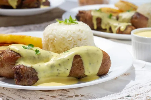 Pollo a la mostaza peruano - Muslos de pollo marinados
