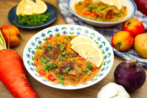Cerdo peruano con sopa de quinua