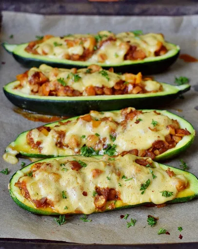 Calabacines rellenos veganos