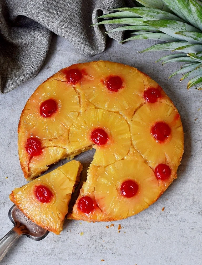 Gâteau renversé à l’ananas végétalien