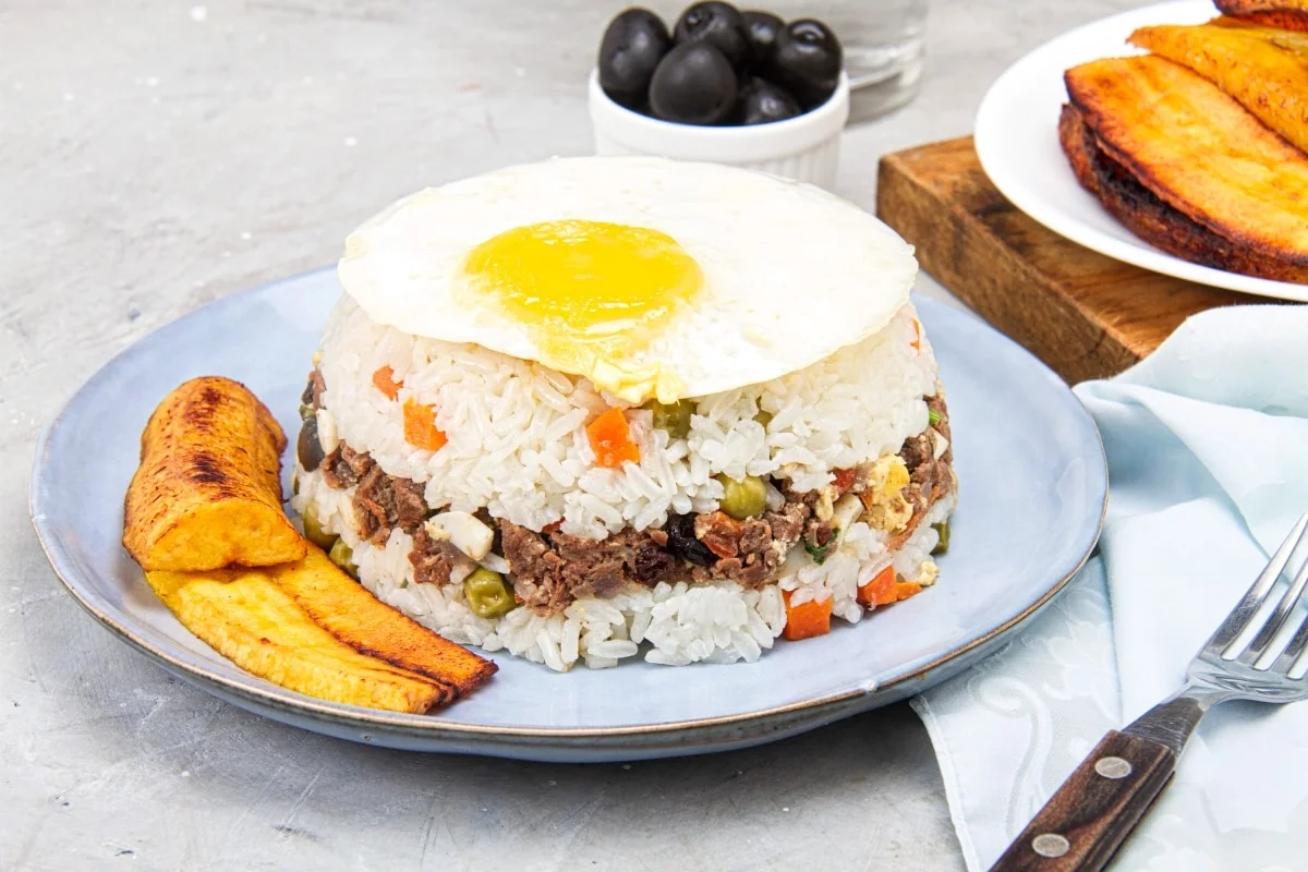 Arroz Tapado - Rice on Top Peruvian Beef Dish