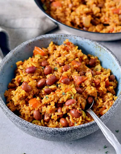 Arroz con judías al estilo español