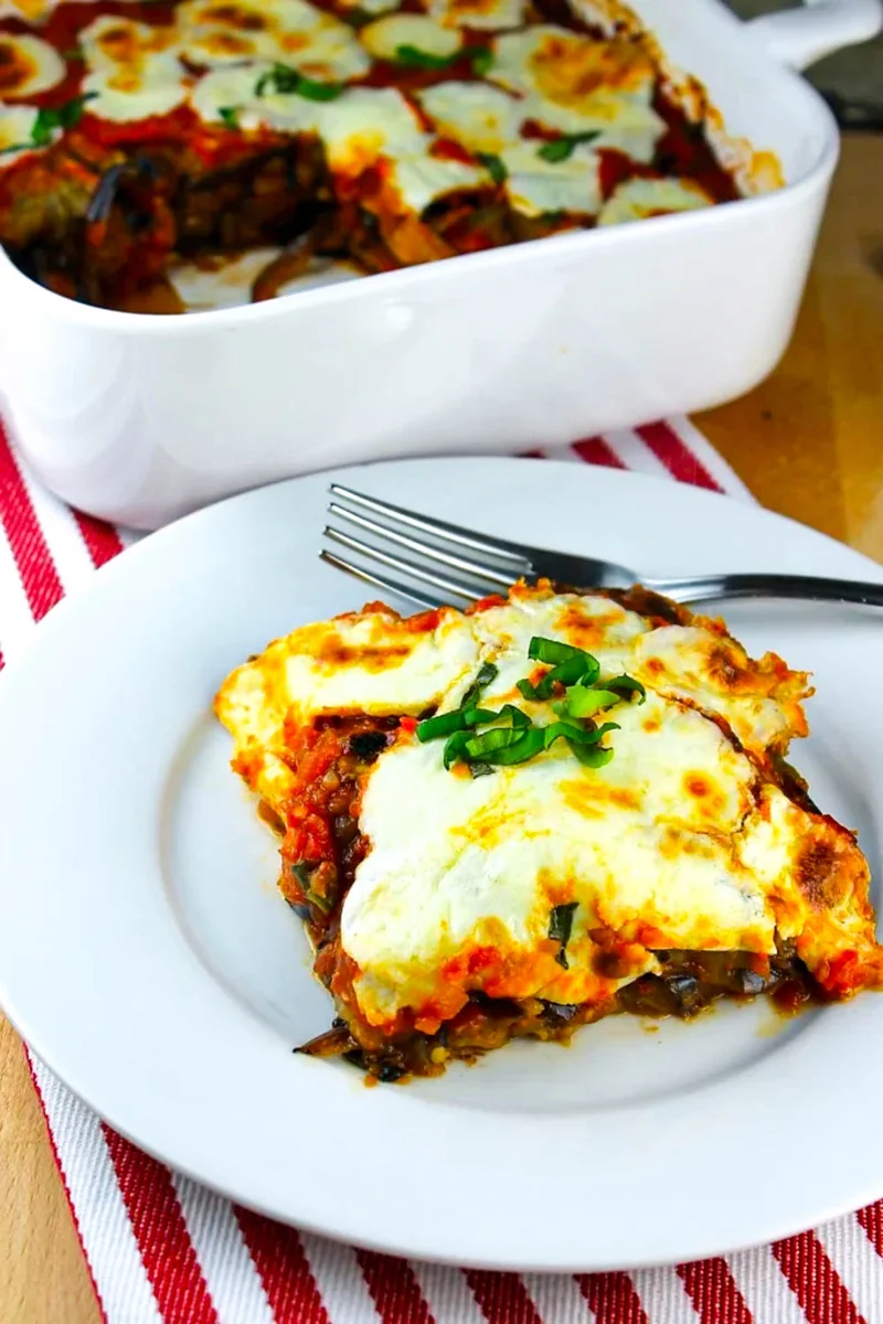 Roasted Eggplant, Tomato & Mozzarella Lasagna