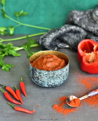 Homemade harissa paste