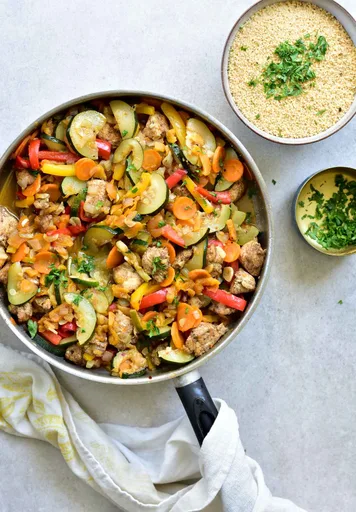 Pollo marroquí con verduras y orejones
