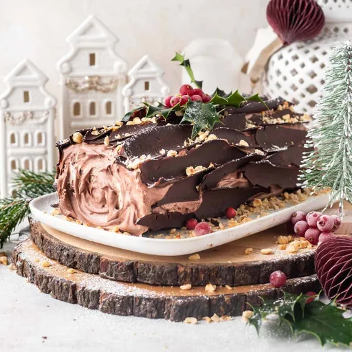 Chocolate Hazelnut Bûche de Noël Recipe
