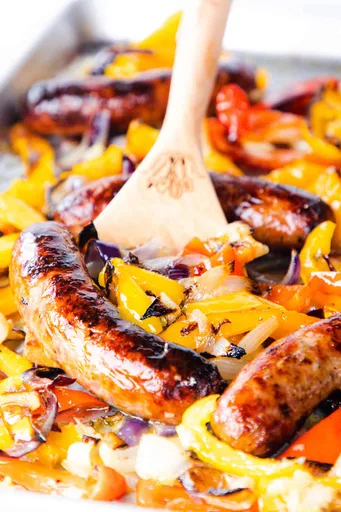 Salchicha italiana con pimientos