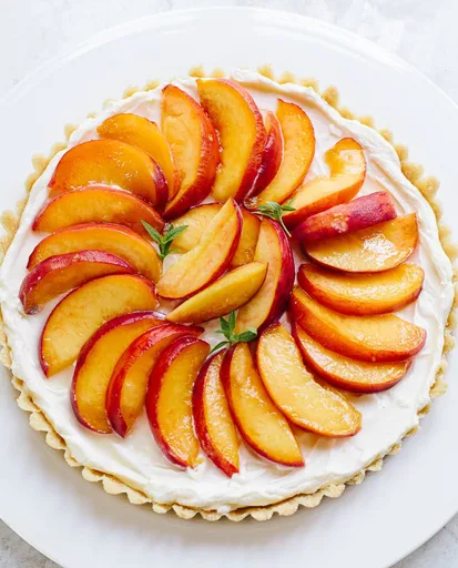 Tarta de melocotón sin horno