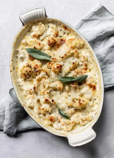 Gratín cremoso de coliflor con mascarpone