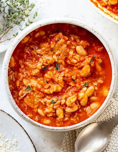 Shortcut Farro Risotto with Tomatoes