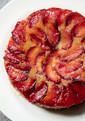 Cornmeal Upside-Down Plum Cake