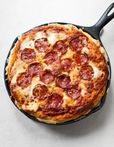 Gooey Deep Dish Pizza with Pepperoni