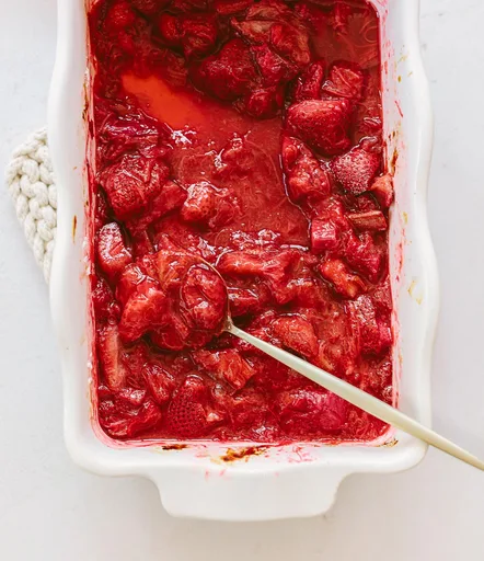 Compota de fresa y ruibarbo al horno