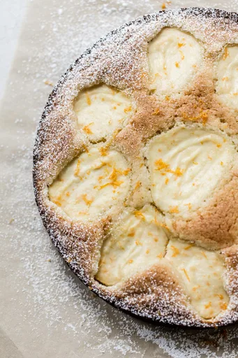 Pastel italiano de naranja y ricotta