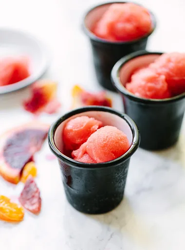 Sorbete de mandarina y naranja sanguina