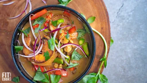 Cajun Coconut Curry Soup with Shrimp