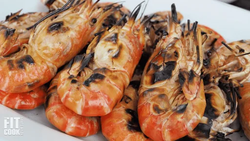 Brochetas de langostinos a la parrilla