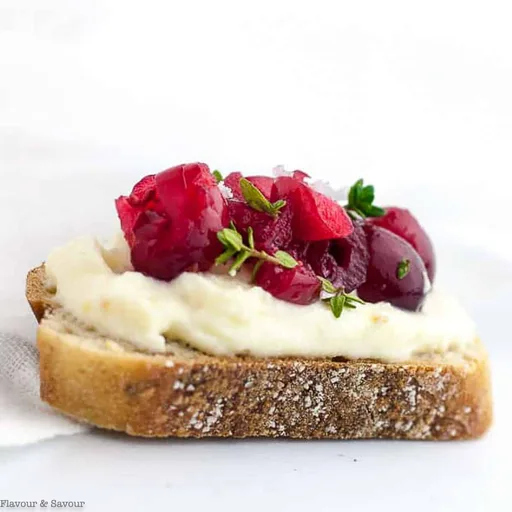 Cranberry Whipped Ricotta Crostini