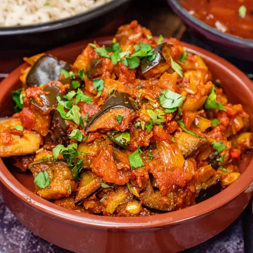 Brinjal Bhaji (Indian Aubergine Curry)