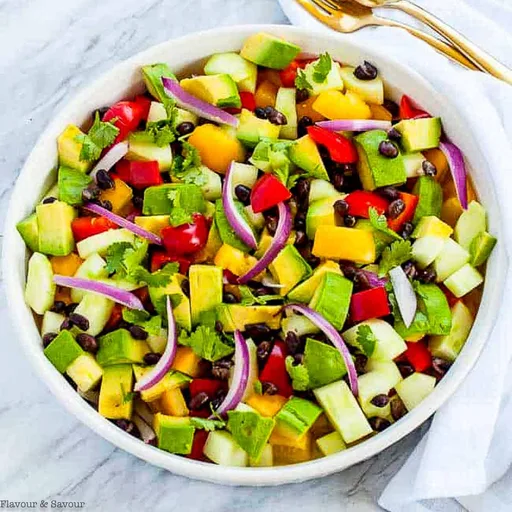 Tomato Avocado Black Bean Salad with Cilantro Lime Dressing