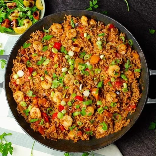 Jambalaya de cerdo y langostinos