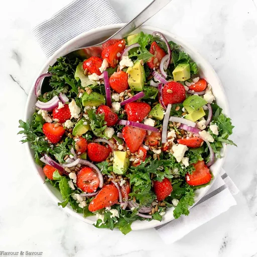 Strawberry Kale Salad with Poppy Seed Dressing
