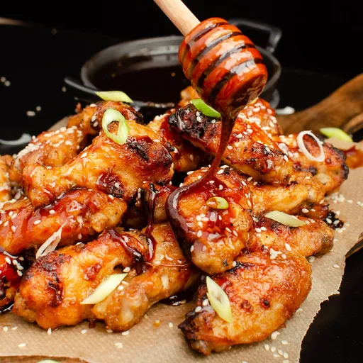 Alitas de pollo con miel y ajo